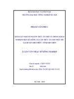 Khảo sát một số nguồn thức ăn thô và trồng khảo nghiệm một số giống cỏ làm thức ăn cho trâu bò tại huyện điện biên   tỉnh điện biên 