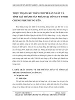 THỰC TRẠNG KẾ TOÁN CHI PHÍ SẢN XUẤT VÀ TÍNH GIÁ THÀNH SẢN PHẨM TẠI CÔNG TY TNHH CHUNG PHÁT HƯNG YÊN