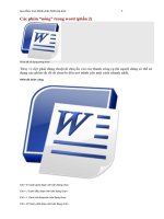 Bài giảng Các phím nóng trong word 2