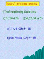 Gián án Ôn tập tìm số trung bình cộng