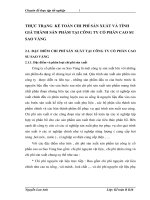 THỰC TRẠNG  KẾ TOÁN CHI PHÍ SẢN XUẤT VÀ TÍNH GIÁ THÀNH SẢN PHẨM TẠI CÔNG TY CỔ PHẦN CAO SU SAO VÀNG