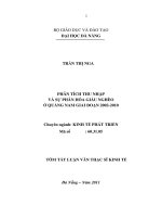 Phân tích thu nhập và sự phân hóa giàu nghèo ở quảng nam giai đoạn 2002 2010 