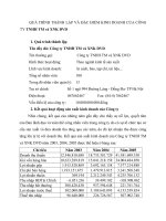 QUÁ TRÌNH THÀNH LẬP VÀ ĐẶC ĐIỂM KINH DOANH CỦA CÔNG TY TNHH TM và XNK DVD