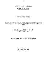 Đào tạo nguồn nhân lực du lịch cho tỉnh quảng nam 