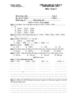 Bài soạn Kiểm tra định kì lần 4 Toán  3 + Đáp án