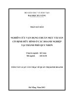 Nghiên cứu vận dụng chuẩn mực tài sản cố định hữu hình ở các doanh nghiệp tại thành phố quy nhơn 