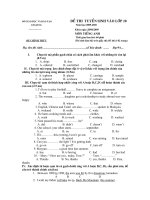 Bài soạn Tuyển sinh 10AG