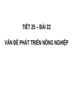 Bài giảng Tiet 25 bai 22 Van de phat trien nong nghiep