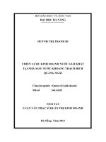Chiến lược kinh doanh nước giải khát tại nhà máy nước khoáng thạch bích quảng ngãi 