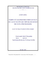 Nghiên cứu giải pháp phát triển sản xuất mủ cao su nguyên liệu trên địa bàn huyện như xuân thanh hoá 