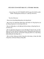 Gián án MAU BAO CAO SƠ KẾT HK I