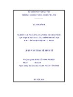 Luận văn nghiên cứu phản ứng của nông hộ chăn nuôi lợn thịt huyện gia lâm hà nội 