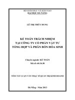 Kế toán trách nhiệm tại công ty cổ phần vật tư tỏng hợp và phân bón hóa sinh 