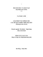 Giải pháp tài chính cho các huyện nghèo trên địa bàn tỉnh quảng ngãi 