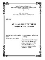 Giao tiếp trong kinh doanh - KỸ NĂNG THUYẾT TRÌNH TRONG KINH DOANH