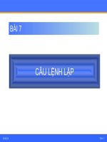 Gián án Tiet 37+38 bai 7 Cau lenh lap