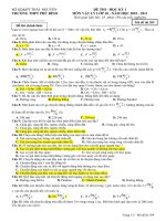 Đề thi học kỳ 1 - lớp 10 - 2010 - 2011