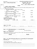 Gián án Đề giữ kỳ 1 Toán