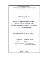 [Luận văn]đánh giá hiệu quả nuôi tôm sú (penaeus monodon fabrricius, 1798) thương phẩm bằng giống sạch bệnh của công ty moana 