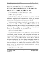 THỰC TRẠNG CÔNG TÁC KẾ TOÁN NHẬP XUẤT NGUYÊN VẬT LIỆU CỦA CÔNG TY CỔ PHẦN ĐẦU TƯ  XÂY DỰNG VÀ THƯƠNG MẠI HOÀNG MAI