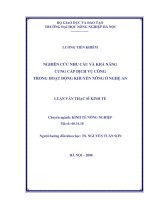 Nghiên cứu nhu cầu và khả năng cung cấp dịch vụ công trong hoạt động khuyến nông ở nghệ an 