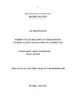 Nghiên cứu sự hài lòng của khách hàng về dịch vụ đào tạo tại công ty cổ phần CPE 