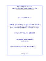 Luận văn nghiên cứu công tác quản lý xuất khẩu lao động trên địa bàn tỉnh bắc ninh 