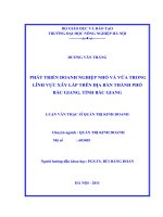 Luận văn phát triển doanh nghiệp nhỏ và vừa trong lĩnh vực xây lắp trên địa bàn thành phố bắc giang, tỉnh bắc giang 