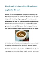 Xác định giá trị của một hợp đồng nhượng quyền như thế nào?