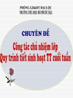 Bài soạn Chuyên đề Công tác chủ nhiệm và GDNGLL