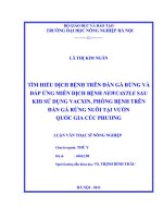 Luận văn tìm hiểu dịch bệnh trên đàn gà rừng và đáp ứng miễn dịch bệnh newcastle sau khi sử dụng vacxin, phòng bệnh trên đàn gà rừng nuôi tại vườn quốc gia cúc phương 