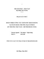 Hoàn thiện công tác chăm sóc khách hàng tại ngân hàng thương mại cổ phần kỹ thương việt nam   chi nhánh đà nẵng 