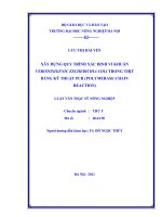 Luận văn xây dựng quy trình xác định vi khuẩn verotoxigenic escherichia coli trong thịt bằng kỹ thuật PCR (polymerase chain reaction 