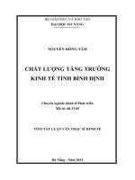 Chất lượng tăng trưởng kinh tế tỉnh bình định 