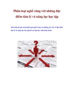 Phân loại nghề cùng với những đặc điểm tâm lý và năng lực học tập