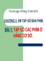 Bài soạn Tập gõ hàng phím cơ sở