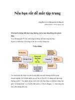 Nếu bạn rất dễ mất tập trung