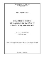 Hoàn thiện công tác kế toán quản trị tại công ty cổ phần du lịch quảng ngãi 