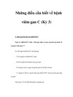 Những điều cần biết về bệnh viêm gan C (Kỳ 3)