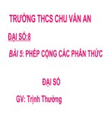 Gián án PHÉP CÔNG CÁC PHÂN THỨC ĐẠI SÔ