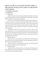 NHỮNG VẤN ĐỀ LÝ LUẬN CƠ BẢN VỀ QUYỀN CHỌN VÀ ĐIỀU KIỆN ĐỂ ÁP DỤNG QUYỀN CHỌN VÀO THỊ TRƯỜNG CHỨNG KHOÁN