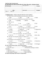 Tài liệu ĐÊ KSCL  HỌC KỲ I A 8