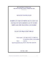 Luận văn nghiên cứu một số thông số của máy sấy ngô hạt sử dụng khí hóa gas từ lò đốt nhiên lựu phế thải nông lâm nghiệp 
