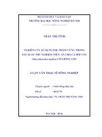 Luận văn nghiên cứu sử dụng phụ phẩm vừng trong sản xuất thử nghiệm thức ăn cho cá hồi vân (oncorhynchus mykiss) cỡ giống lớn 