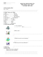 Đề KTĐK HK1 môn Tiếng Anh, Năm học 2010-2011