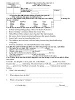 Gián án Đề thi lớp 5 môn Tiếng Anh 5 HK I