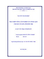 Luận văn phát triển nông lâm nghiệp gắn với du lịch ở huyện tân sơn, tỉnh phú thọ 