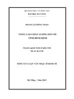 Nâng cao chất lượng dân số tỉnh bình định 