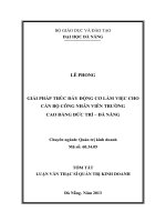 Giải pháp thúc đẩy động cơ làm việc cho cán bộ công nhân viên trường cao đẳng đức trí   đà nẵng 