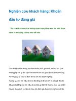 Nghiên cứu khách hàng: Khoản đầu tư đáng giá